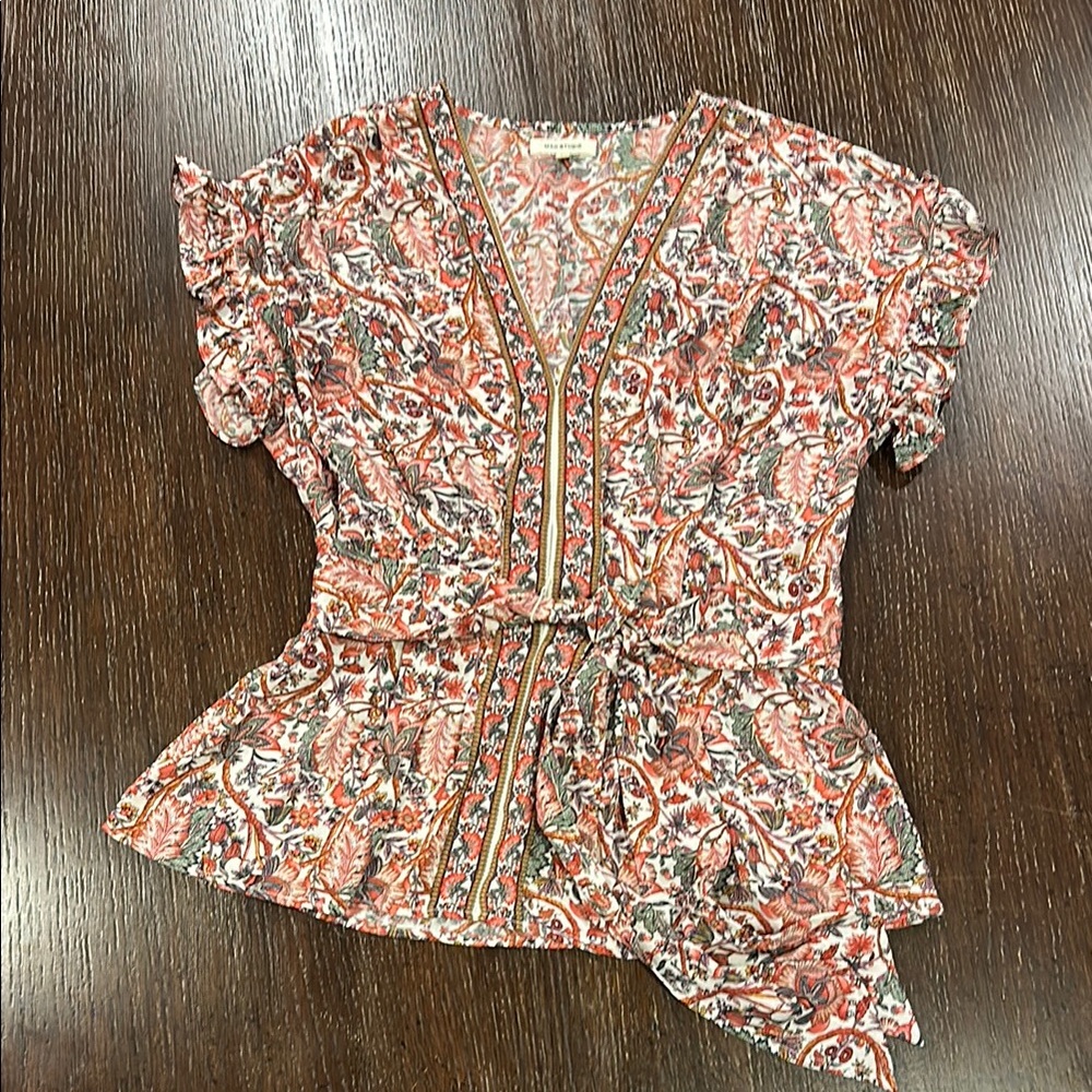 Floral V-Neck Women's Top